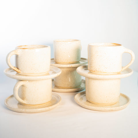 Set: Capuccino con plato para Seis