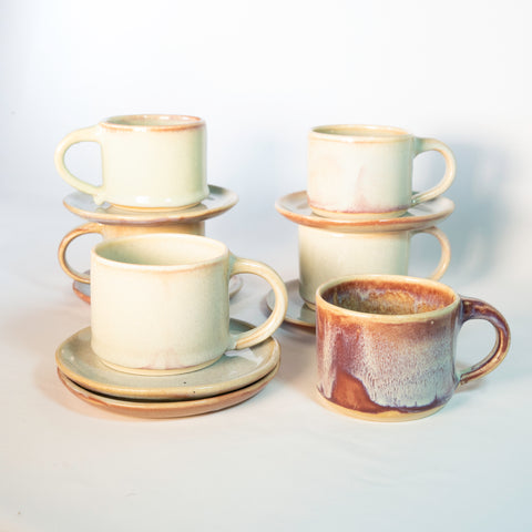 Set: Capuccino con plato para Seis