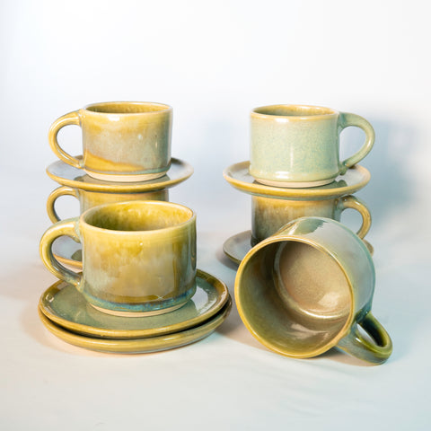 Set: Capuccino con plato para Seis