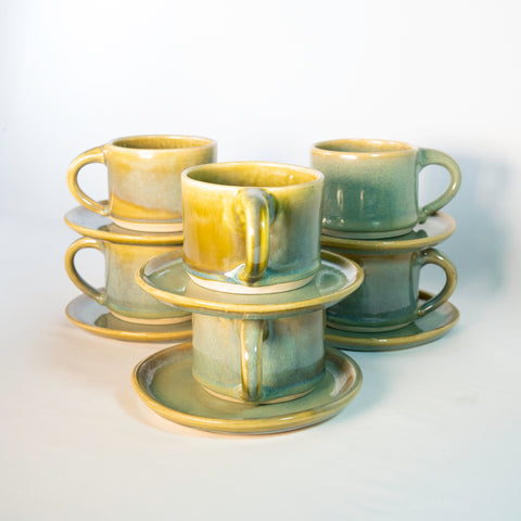 Set: Capuccino con plato para Seis