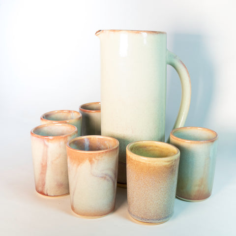 Set: Jarra 1.5 lts con Seis Tumbler Chicos
