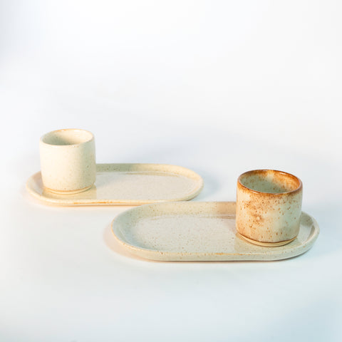 Set: Taza Espresso con Bandejita para Dos