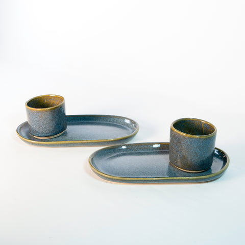 Set: Taza Espresso con Bandejita para Dos