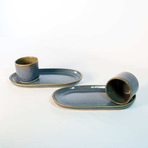 Set: Taza Espresso con Bandejita para Dos